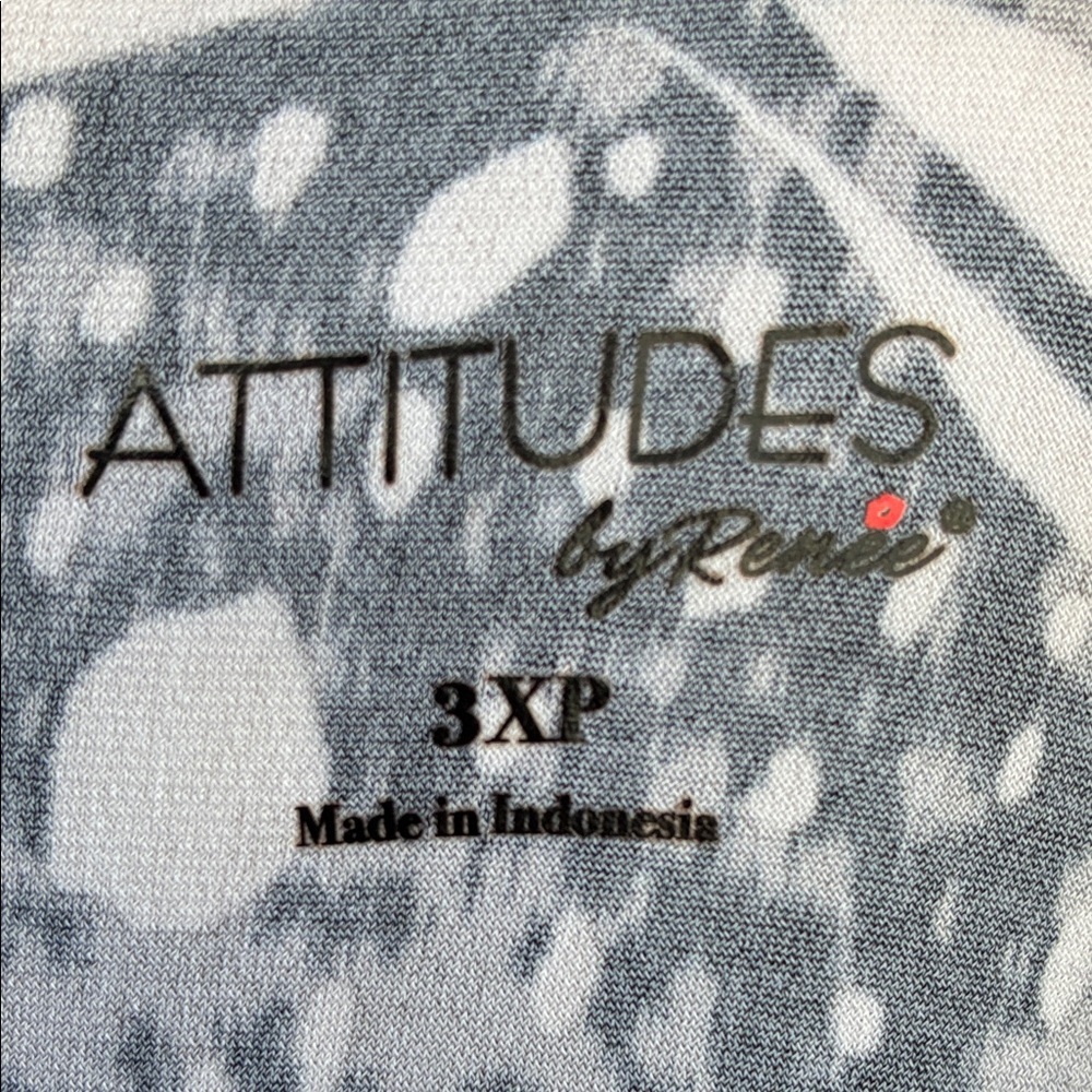 Attitudes by Renee Black and Cream Patterned Wide Leg Sleeveless Jumper 3XP - Picture 3 of 15